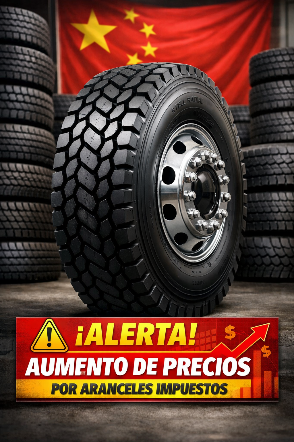 Aumento del 25% en aranceles a llantas asiáticas en 2026